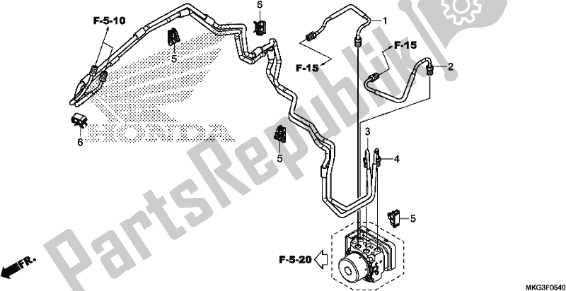 All parts for the Brake Pipe of the Honda CMX 500A 2018