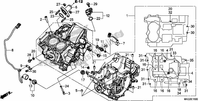 Todas as partes de Bloco Do Motor do Honda CMX 500A 2018