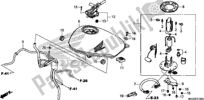Todas as partes de Fuel Tank/fuel Pump do Honda CMX 500A 2018