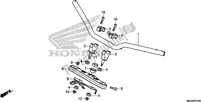 Todas as partes de Handle Pipe/top Bridge do Honda CMX 500A 2018