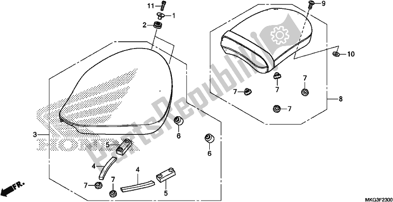 Todas as partes de Assento do Honda CMX 500A 2018