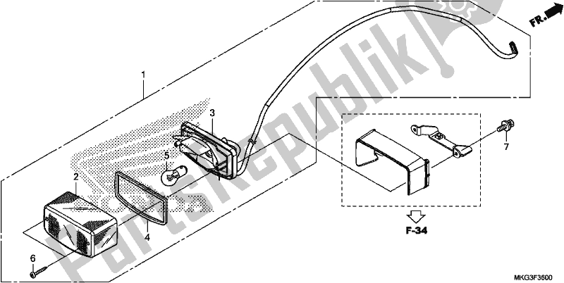 All parts for the Taillight of the Honda CMX 500A 2018