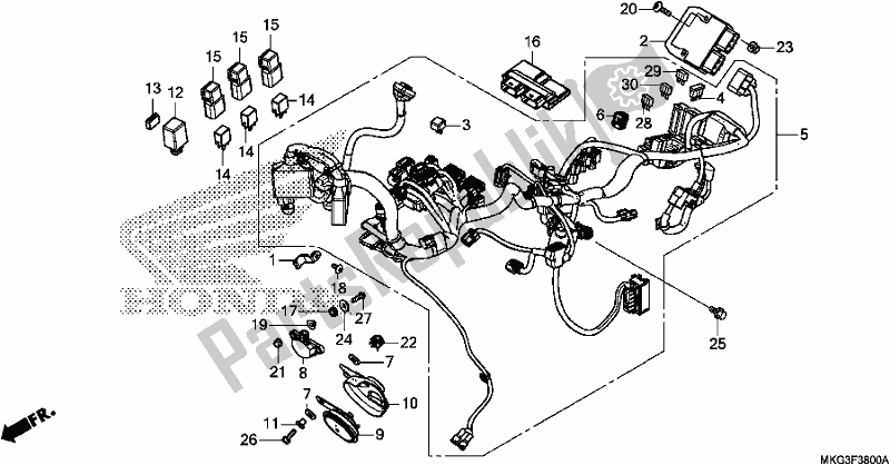 Toutes les pièces pour le Faisceau De Câbles du Honda CMX 500A 2018