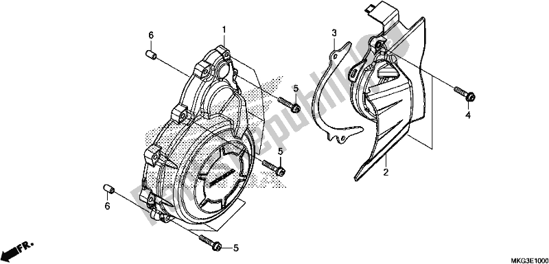 Tutte le parti per il Ac. Coperchio Del Generatore del Honda CMX 500A 2019