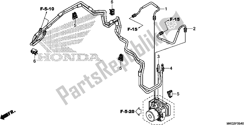 All parts for the Brake Pipe of the Honda CMX 500A 2019