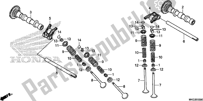 All parts for the Camshaft/valve of the Honda CMX 500A 2019