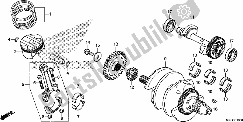 All parts for the Crankshaft/piston of the Honda CMX 500A 2019