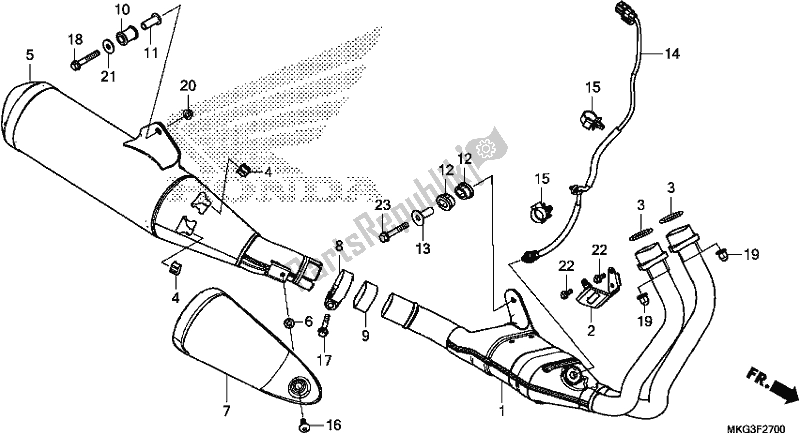 Tutte le parti per il Silenziatore Di Scarico del Honda CMX 500A 2019