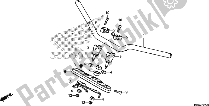 All parts for the Handle Pipe/top Bridge of the Honda CMX 500A 2019