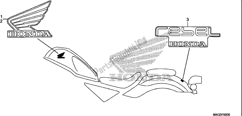 Tutte le parti per il Marchio del Honda CMX 500A 2019