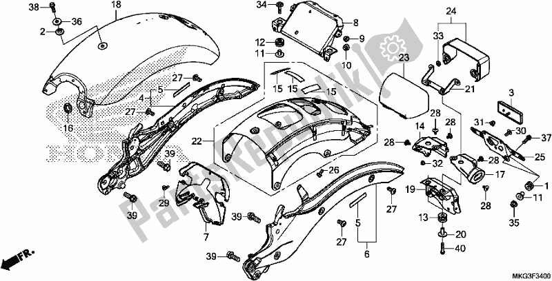 Todas las partes para Guardabarros Trasero de Honda CMX 500A 2019