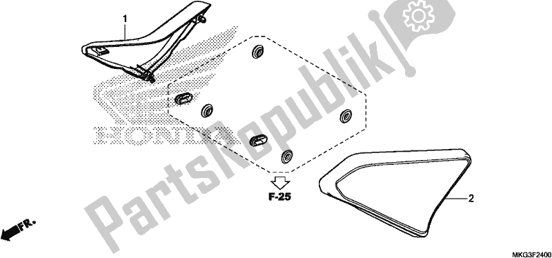 All parts for the Side Cover of the Honda CMX 500A 2019