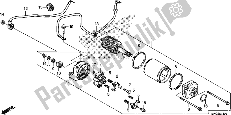 All parts for the Starter Motor of the Honda CMX 500A 2019