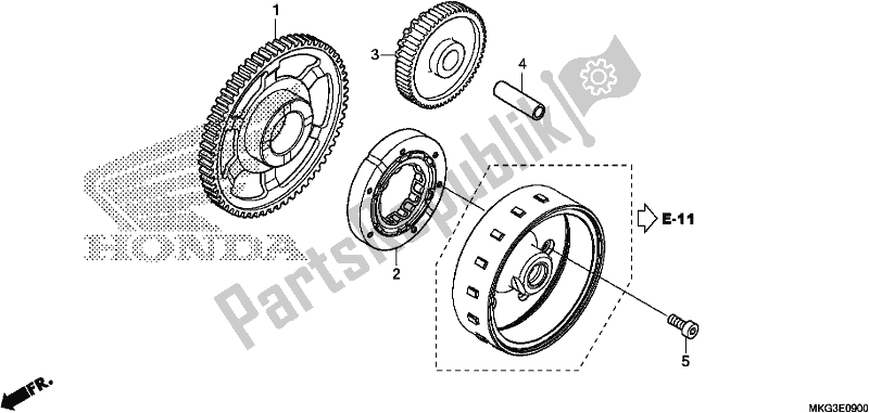 All parts for the Starting Clutch of the Honda CMX 500A 2019