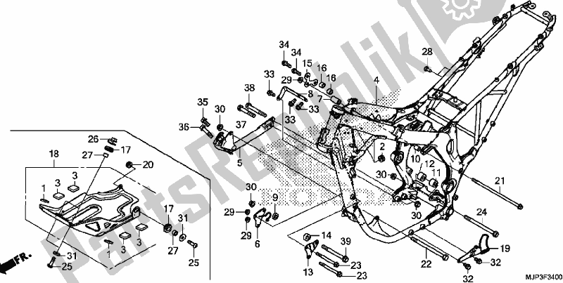 Tutte le parti per il Corpo Del Telaio del Honda CRF 1000 Africa Twin 2017