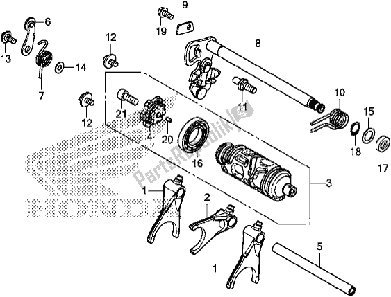 All parts for the Gearshift Drum of the Honda CRF 1000 Africa Twin 2017