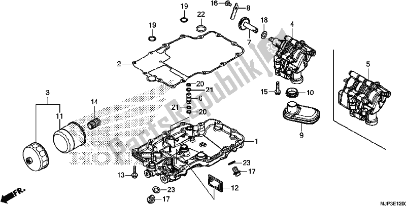 Tutte le parti per il Oil Pan/oil Pump del Honda CRF 1000 Africa Twin 2017