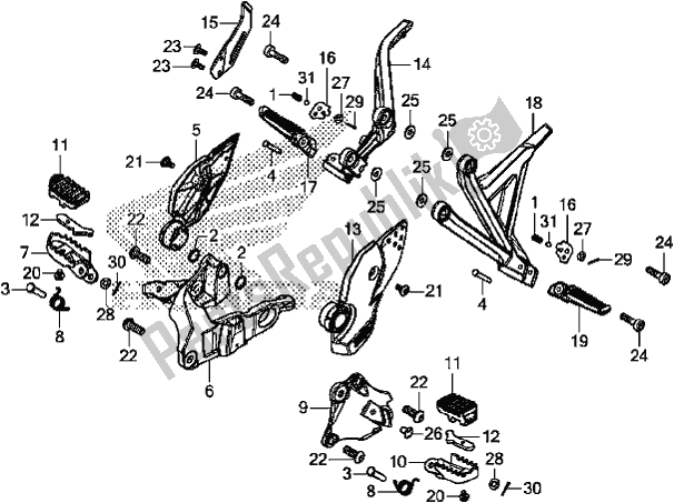 All parts for the Step of the Honda CRF 1000 Africa Twin 2017