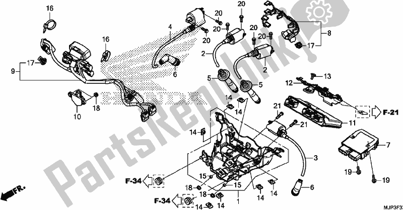 Tutte le parti per il Sub Harness/ignition Coil del Honda CRF 1000 Africa Twin 2017