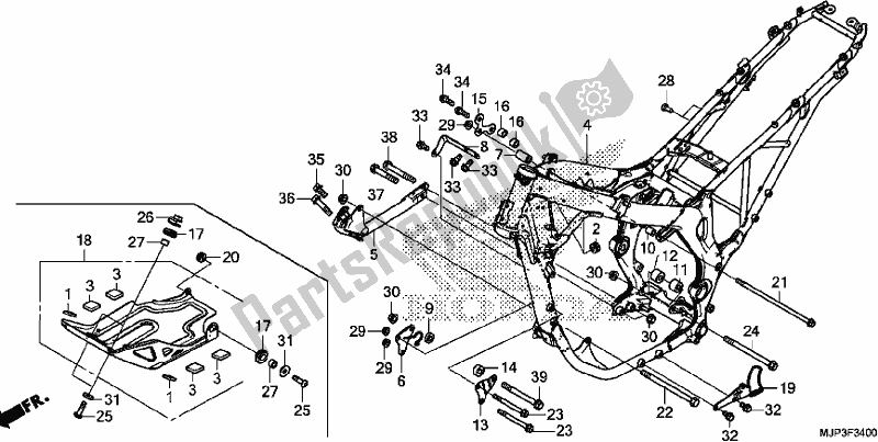 All parts for the Frame Body of the Honda CRF 1000A Africa Twin 2017