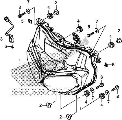 All parts for the Headlight of the Honda CRF 1000A Africa Twin 2017