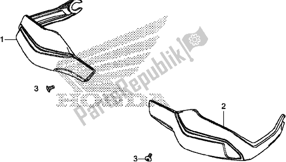 All parts for the Knuckle Guard of the Honda CRF 1000A Africa Twin 2017