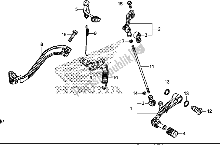 All parts for the Pedal of the Honda CRF 1000A Africa Twin 2017