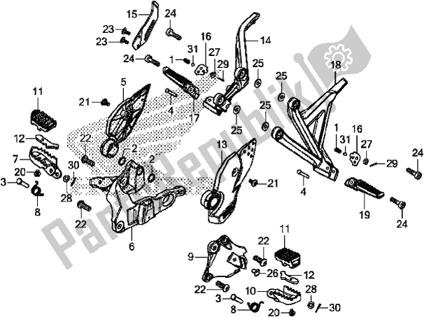 All parts for the Step of the Honda CRF 1000A Africa Twin 2017