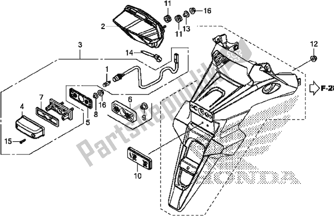 All parts for the Taillight/license Light of the Honda CRF 1000A Africa Twin 2017