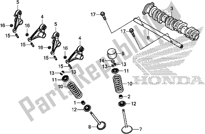 Todas as partes de árvore De Cames / Válvula do Honda CRF 1000A Africa Twin 2018