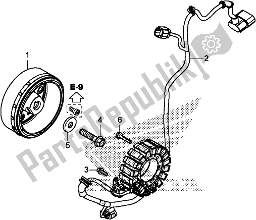 Todas as partes de Gerador do Honda CRF 1000A Africa Twin 2018