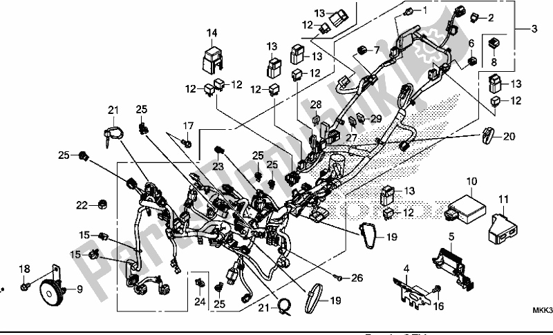Todas as partes de Chicote De Fios do Honda CRF 1000A Africa Twin 2018