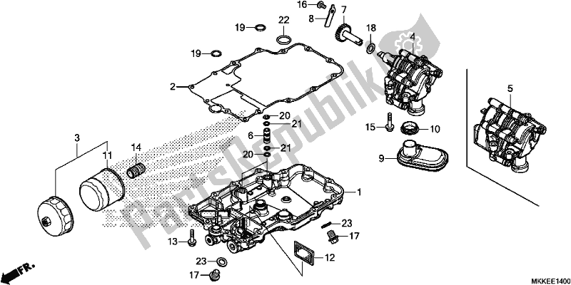Wszystkie części do Oil Pan/oil Pump Honda CRF 1000A Africa Twin 2019