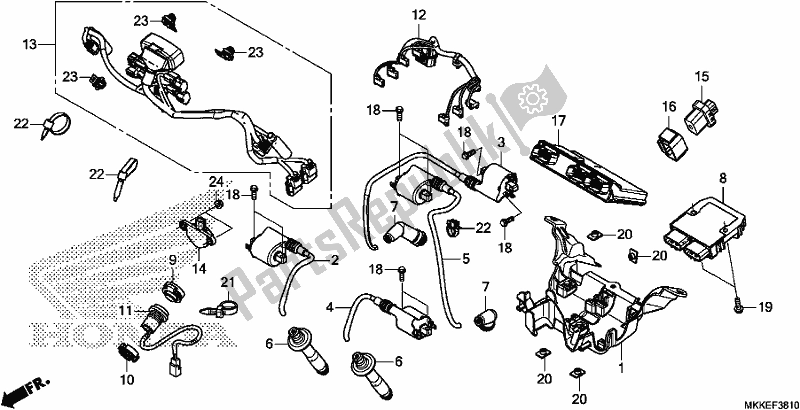Todas as partes de Sub Harness/ignition Coil do Honda CRF 1000A Africa Twin 2019