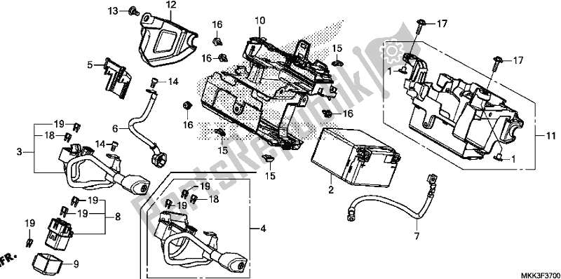 Toutes les pièces pour le Batterie du Honda CRF 1000A2 Africa Twin 2018