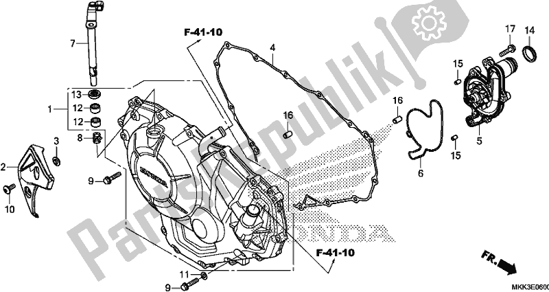 Toutes les pièces pour le Couvercle De Carter Droit du Honda CRF 1000A2 Africa Twin 2018