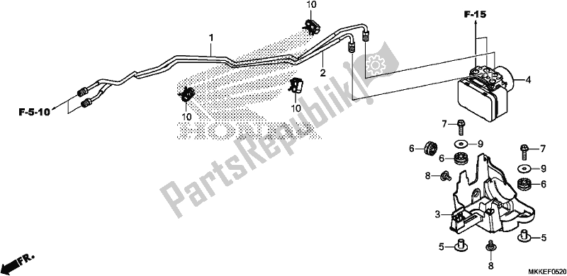 All parts for the Abs Modulator of the Honda CRF 1000A2 Africa Twin 2019