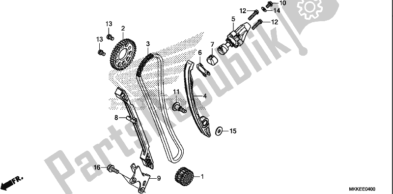 Todas as partes de Corrente / Tensor De Cam do Honda CRF 1000A2 Africa Twin 2019