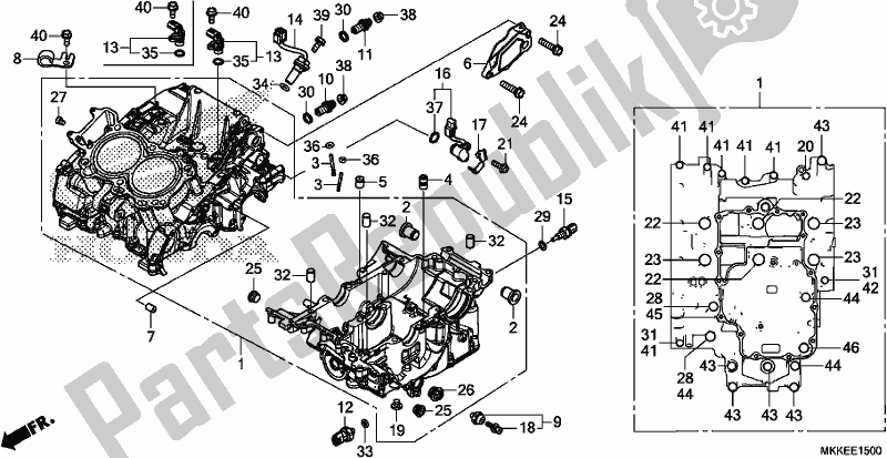 Toutes les pièces pour le Carter du Honda CRF 1000A2 Africa Twin 2019