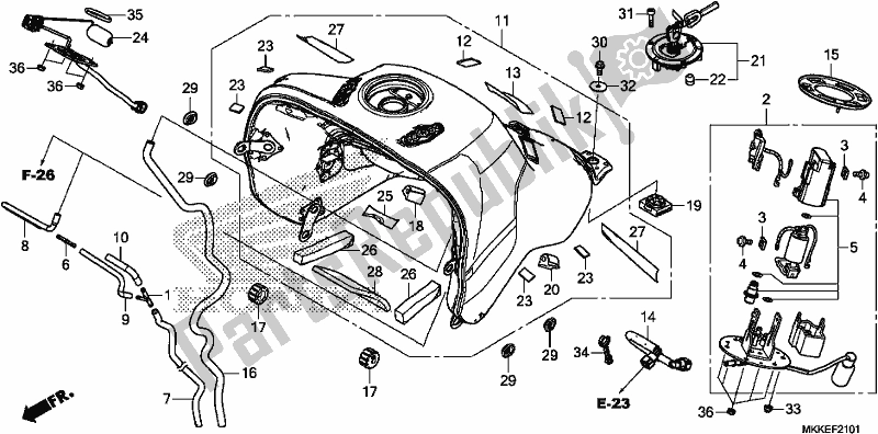 All parts for the Fuel Tank/fuel Pump of the Honda CRF 1000A2 Africa Twin 2019