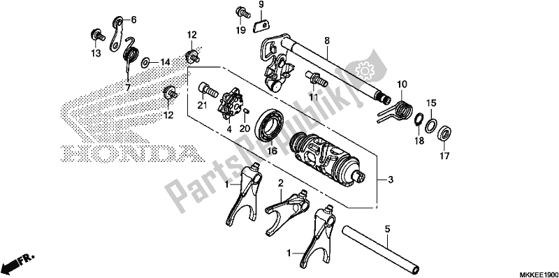 Tutte le parti per il Tamburo Del Cambio del Honda CRF 1000A2 Africa Twin 2019