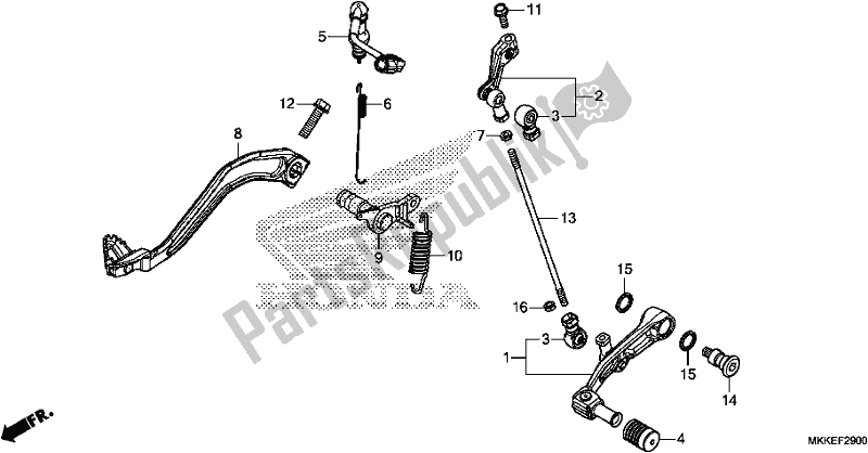 Todas las partes para Pedal de Honda CRF 1000A2 Africa Twin 2019