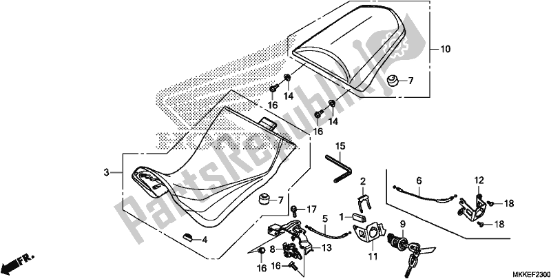 Wszystkie części do Siedzenie Honda CRF 1000A2 Africa Twin 2019