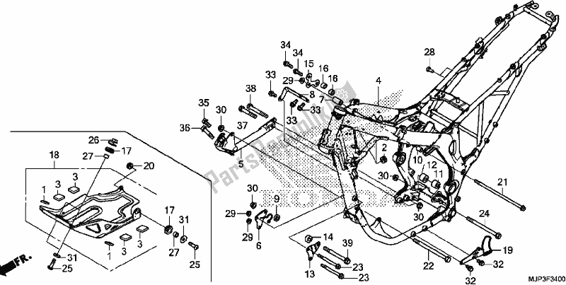 All parts for the Frame Body of the Honda CRF 1000D Africa Twin 2017