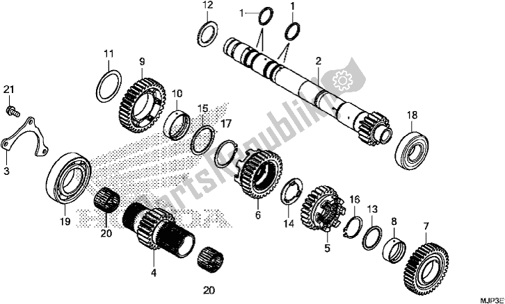 Todas as partes de Transmissão (eixo Principal) do Honda CRF 1000D Africa Twin 2017