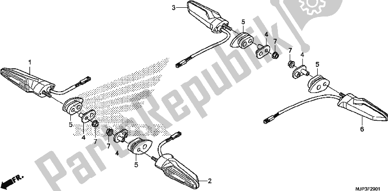 All parts for the Winker of the Honda CRF 1000D Africa Twin 2017