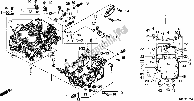 All parts for the Crankcase of the Honda CRF 1000D2 Africa Twin 2018