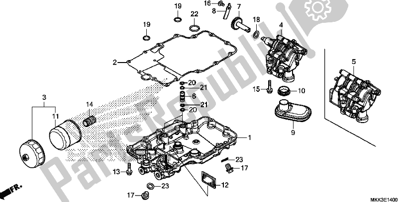 Todas as partes de Oil Pan/oil Pump do Honda CRF 1000D2 Africa Twin 2018