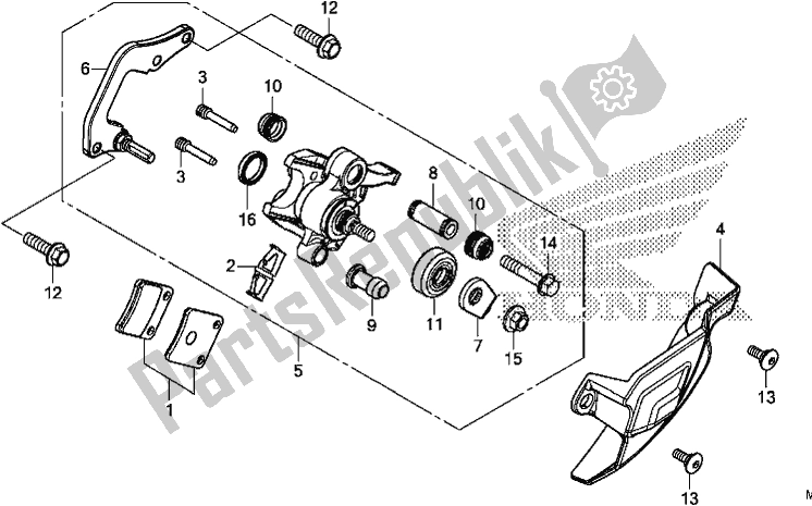 All parts for the Parking Brake Caliper of the Honda CRF 1000D2 Africa Twin 2018