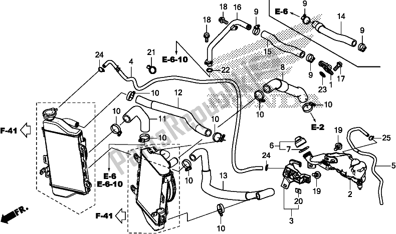 Toutes les pièces pour le Radiator Hose/water Pipe du Honda CRF 1000D2 Africa Twin 2018